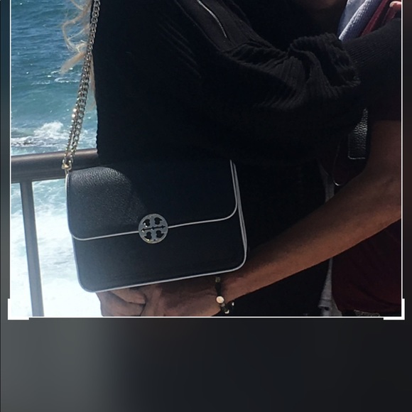 Tory Burch Duet Chain Convertible Shoulder Bag black New Ivory - Picture 2 of 13